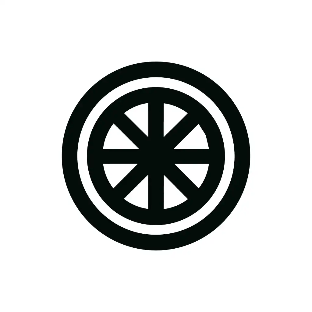 Simple Round Shape Flower Wheel Graphic Element