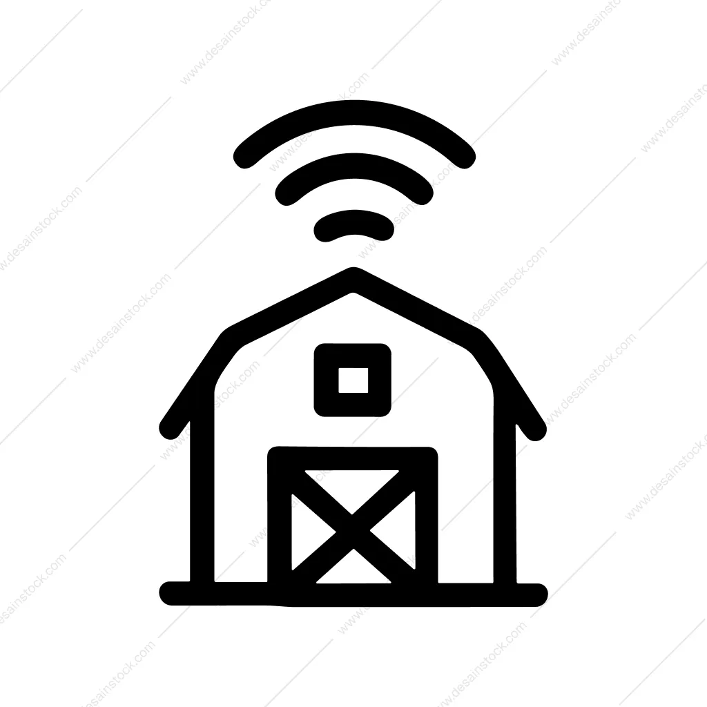Simple Line Barn Wireless Connection Signal Icon