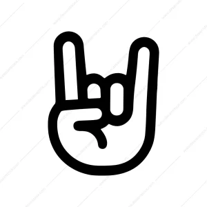 Outline Simple Hand Rock Sign Handgesture Icon