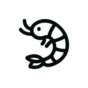 Simple Line Shrimp Seafood Restaurant Menu Icon