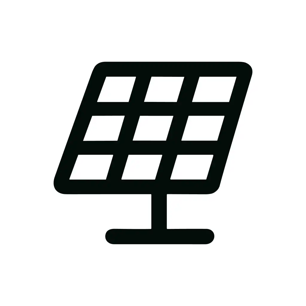 Simple Line Solar Panel Technology Alternative Icon
