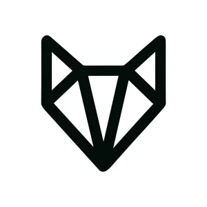 Minimalist Geometric Fox Head Outline Black Icon