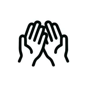 Outline Simple Hand Symbol Prayer Gesture Illustration
