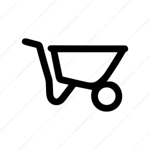 Simple Outline Handdrawn Wheelbarrow Tool Garden Cart Icon