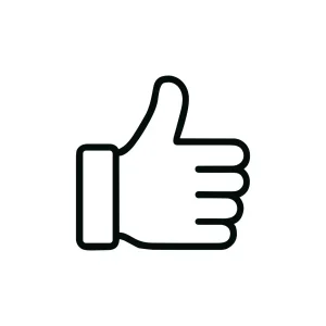 Outline Handdrawn Thumbs Up Approval Gesture Symbol Icon Graphic