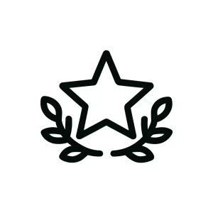 Outline Star and Laurel Achievement Simple Icon