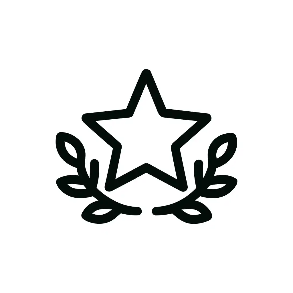 Outline Star and Laurel Achievement Simple Icon