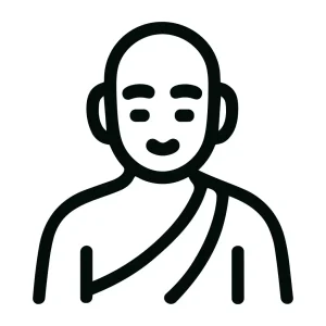 Simple Outline Monk Religious Character Spiritual Figure Icon