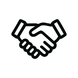 Minimalist Outline Handshake Deal Agreement Partnership Icon Symbol Sign