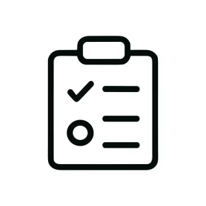 Minimalist Outline Clipboard Checklist Form Symbol Icon