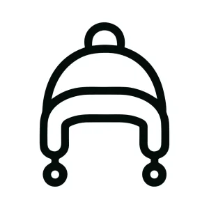 Simple Outline Winter Beanie Hat Icon Illustration