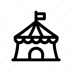 Simple Line Circus Tent Structure Building Icon