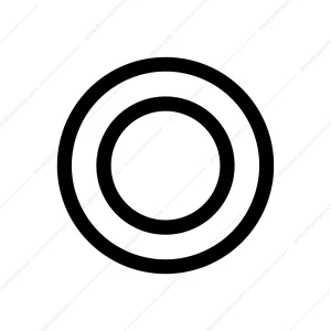 Minimalist Line Drawing Circle Target Ring Shape Icon