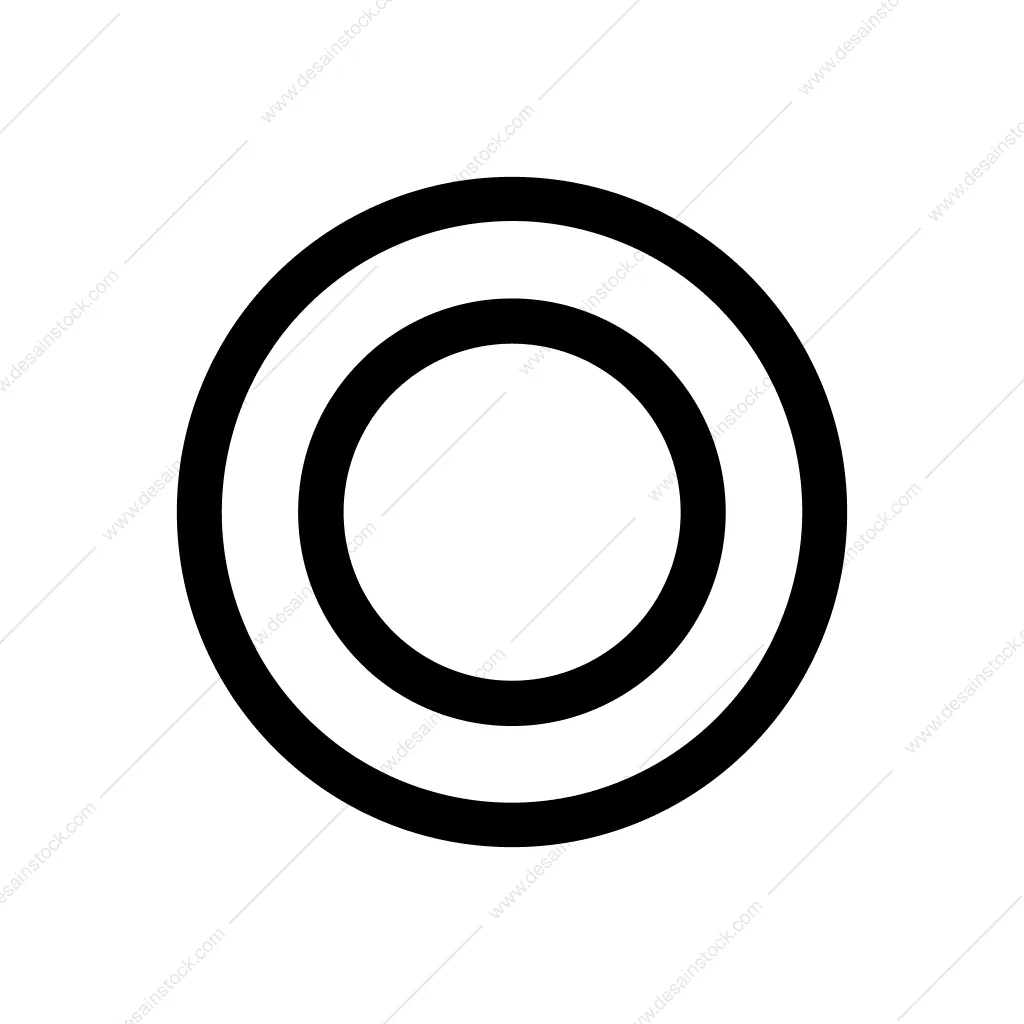 Minimalist Line Drawing Circle Target Ring Shape Icon
