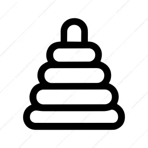 Simple Line Style Stacking Toy Illustration Shape Icon