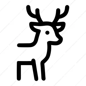 Outline Minimalist Deer Silhouette Sign Symbol Graphic