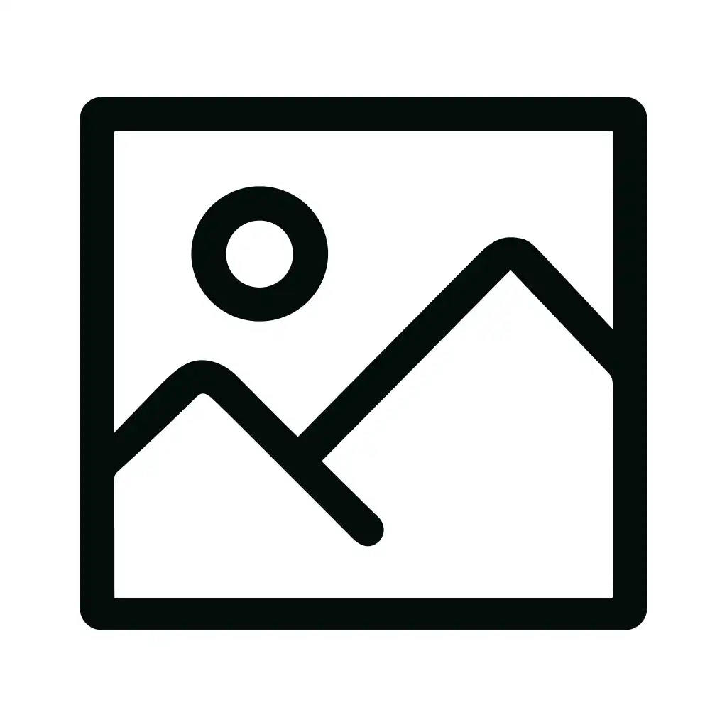 Simple Outline Landscape With Sun and Mountain Icon