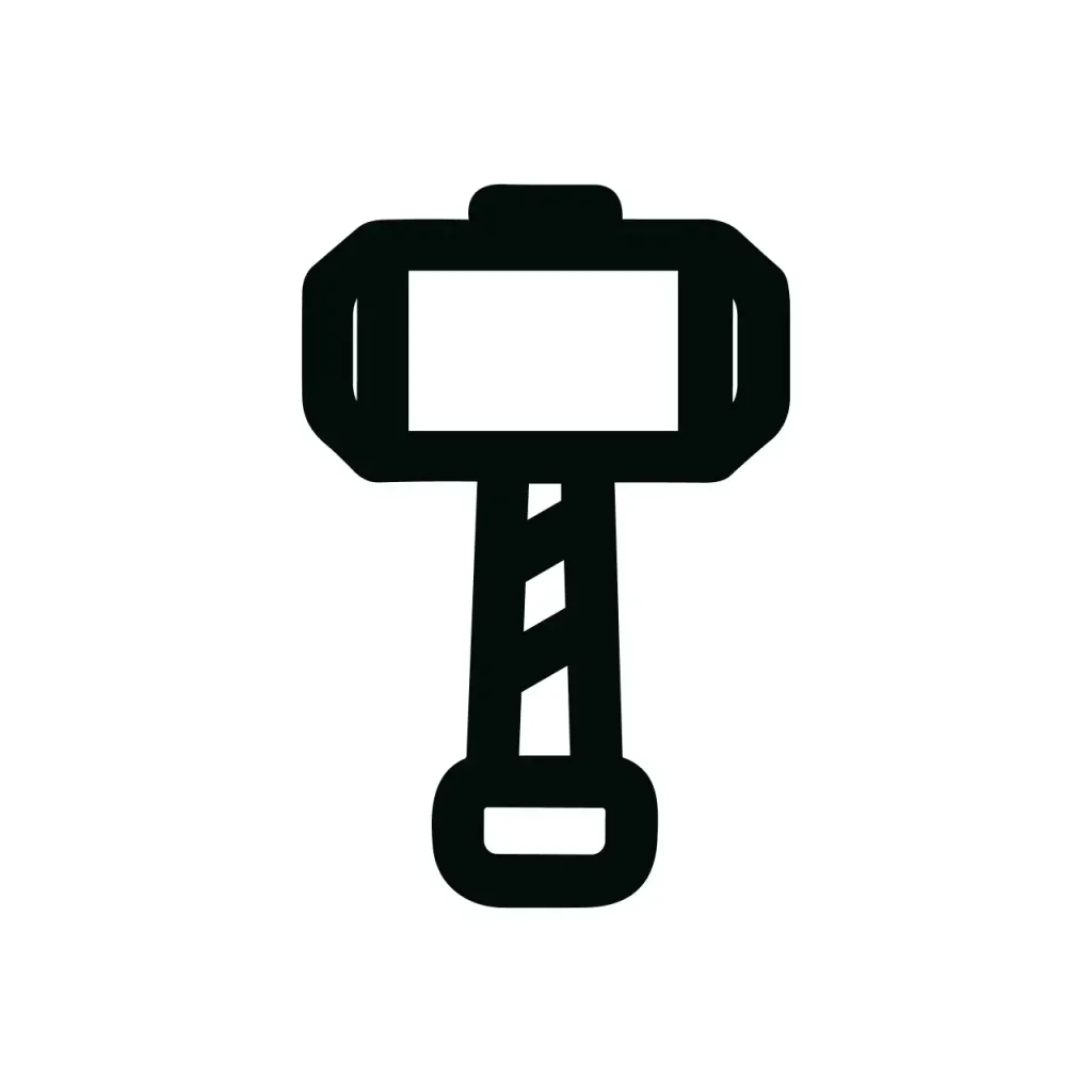 Simple Bold Line Hammer Weapon Tool Construction Repair Icon