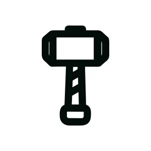 Simple Bold Line Hammer Weapon Tool Construction Repair Icon