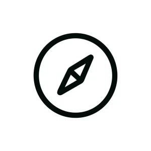 Simple Line Compass Navigation Directional Tool Icon