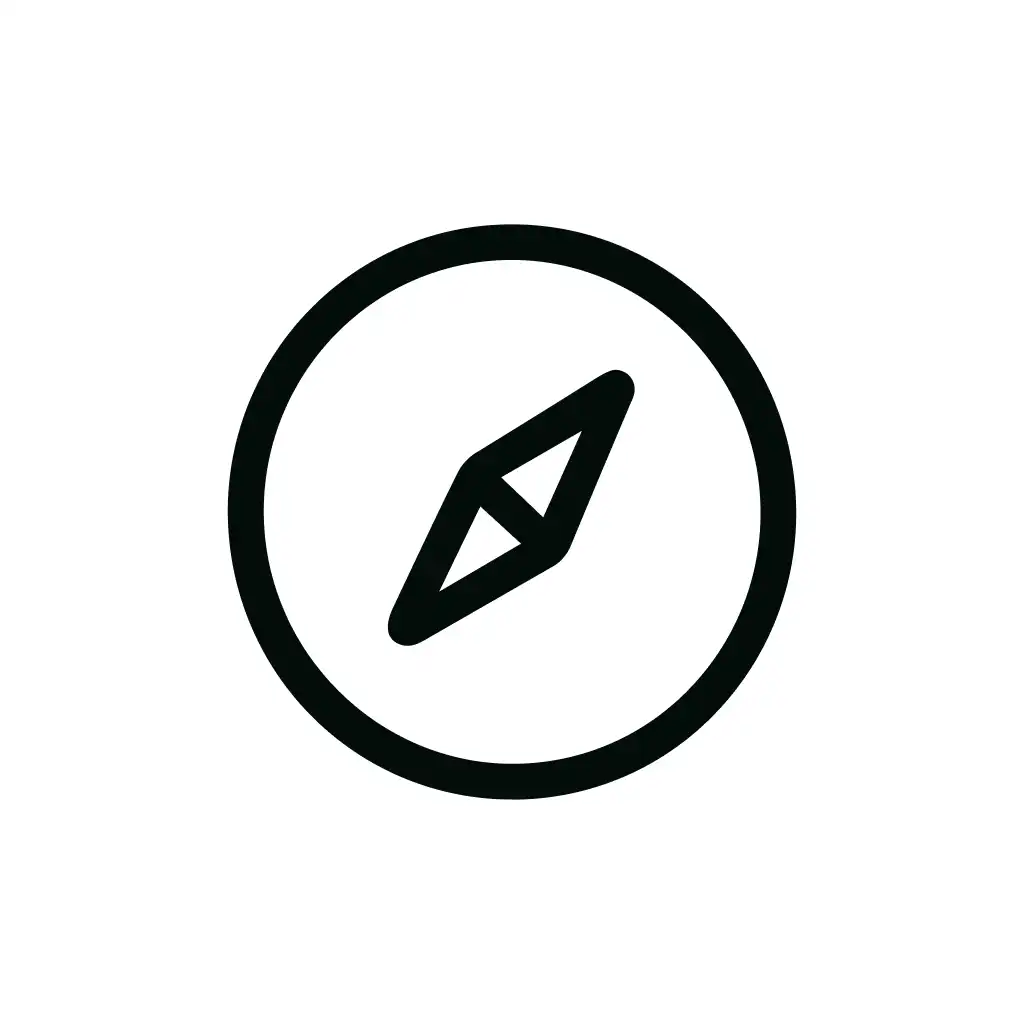 Simple Line Compass Navigation Directional Tool Icon