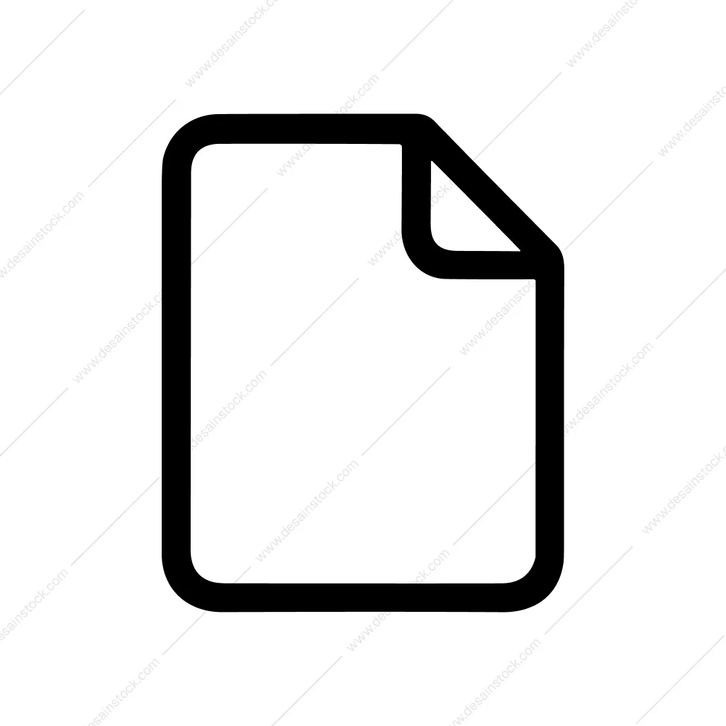 Outline Rounded Corner Document Page File Format Icon
