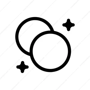 Simple Outline Overlap Circle Shape Brightness Adjustment Icon