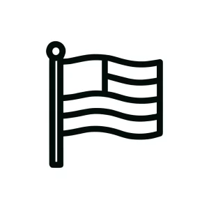 Outline Simple American Flag Symbol Country Icon