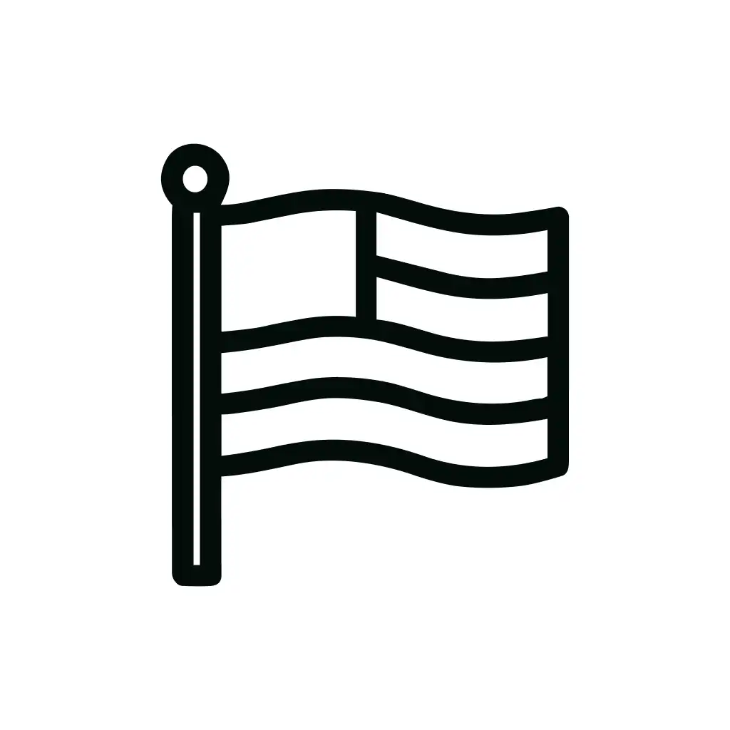 Outline Simple American Flag Symbol Country Icon