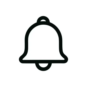 Minimalist Outline Style Bell Notification Alert Icon