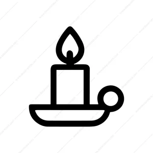 Outline Simple Candle Burning Celebration Minimalist Icon