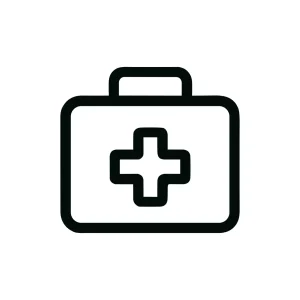 Simple Outline Medical Kit First Aid Box Icon Symbol Design