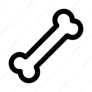 Simple Line Bone Graphic Element Isolated Illustration