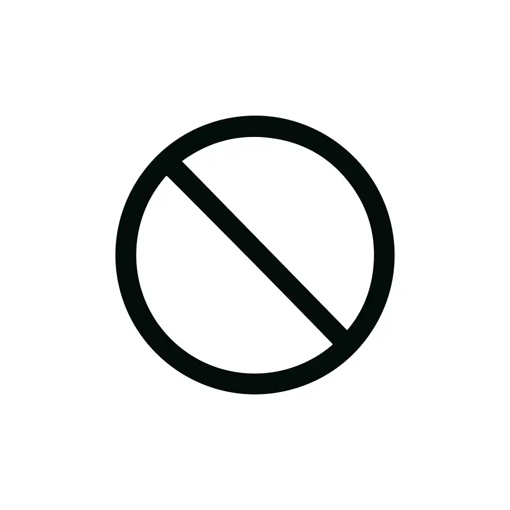 Simple Black Outline Circle Prohibition Sign Shape Icon