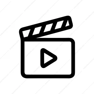 Simple Outline Clapperboard Film Play Icon Symbol