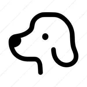 Minimalist Outline Simple Dog Head Breed Icon