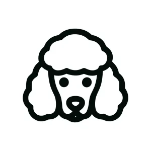 Minimalist Outline Poodle Head Simple Drawing Icon