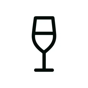 Simple Line Wineglass Minimalist Icon Symbol Element