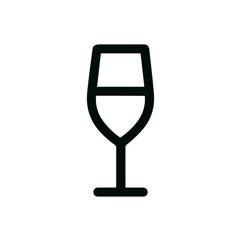 Simple Line Wineglass Minimalist Icon Symbol Element