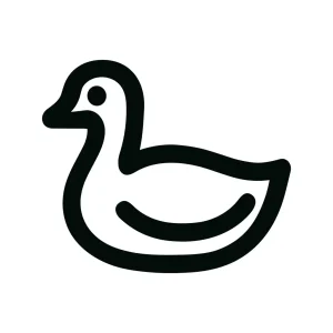 Simple Outline Duck Swimming Icon Design Symbol