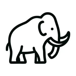 Simple Outline Mammoth Graphic Animal Line Icon