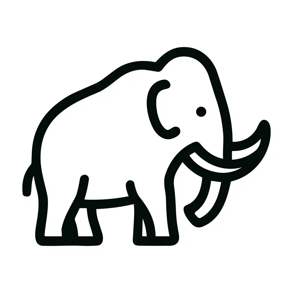 Simple Outline Mammoth Graphic Animal Line Icon