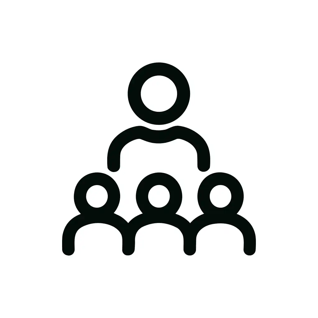 Simple Line Style People Hierarchy Outline Icon Symbol Design Element