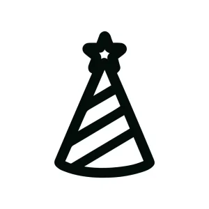 Simple Line Striped Party Hat Celebration Element Icon