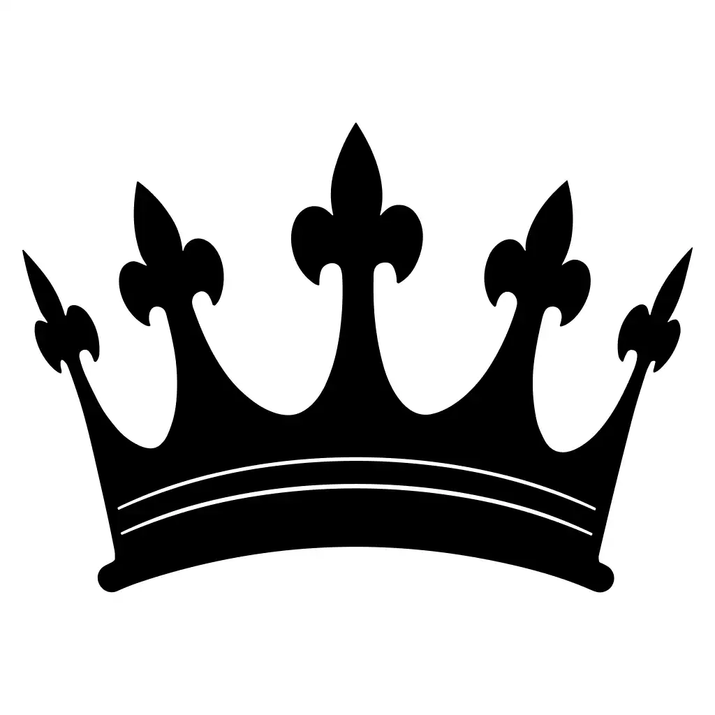 Silhouette Elegant Royal Crown Isolated Shape Illustration