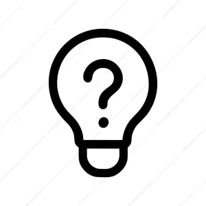 Simple Line Style Lightbulb Question Mark Icon Symbol