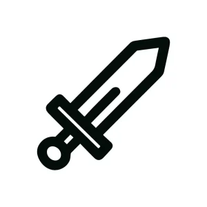 Outline Simple Sword Weapon Sign Shape Icon