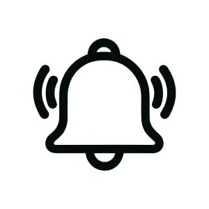 Simple Outline Ringing Bell Notification Alert Icon