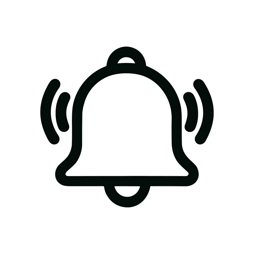 Simple Outline Ringing Bell Notification Alert Icon