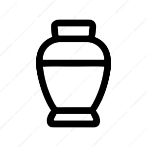 Minimalist Outline Vase Pottery Decorative Object Icon